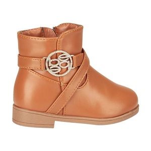 bebe Toddler Girls Riding Boots Size 6 Rhinestone Slip-On Low-Heel Shoes Brown